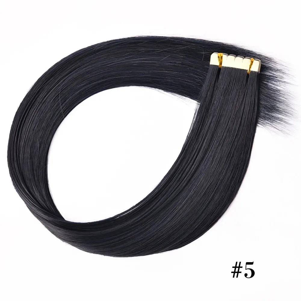 Tape In Hair Extensions Invisible Adhesive Synthetic Colored Tape In Hair Extension 10pcs/pack Pink Purple Blue Colorful Hair — image 1
