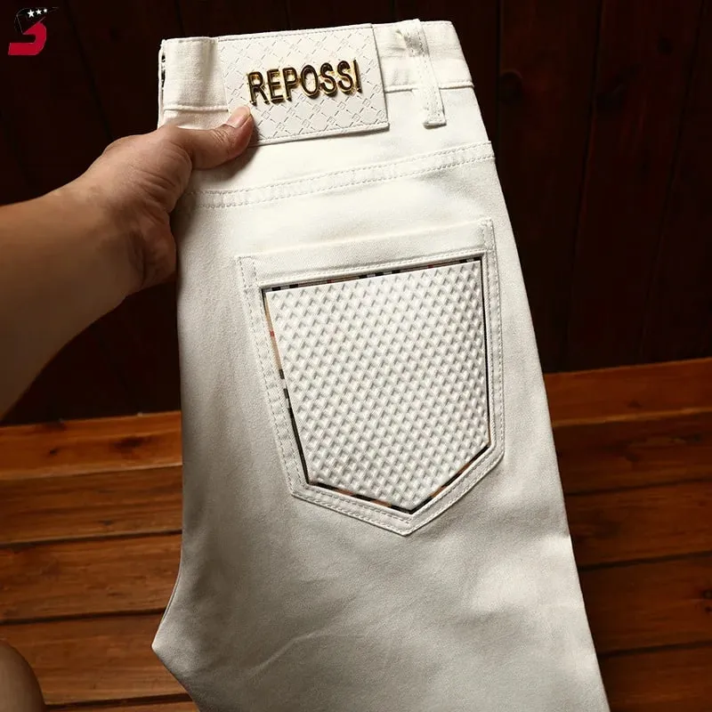 Summer thin jeans men's affordable luxury fashion high-end stretch slim fit ankle-length pants casual trend — image 3