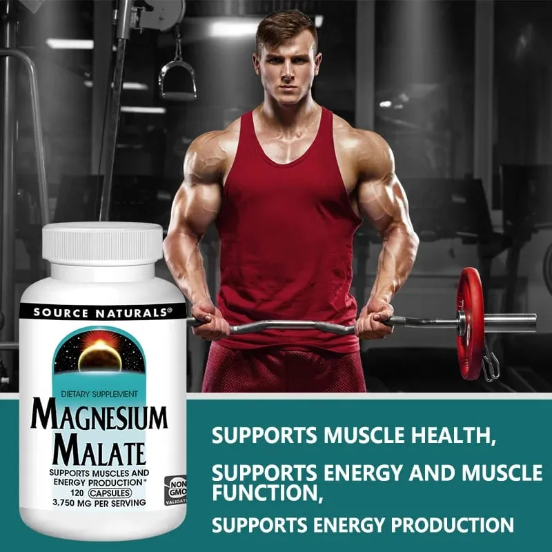 Magnesium Malate 3750 Mg Supplement Supports Muscle Function Health and Energy Production