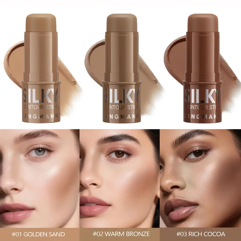 3 Color Full Coverage Concealer For Spot Acne Print Repair Dark Circles Contour Shading Cream Palette Face Base Korean Makeup — image 2