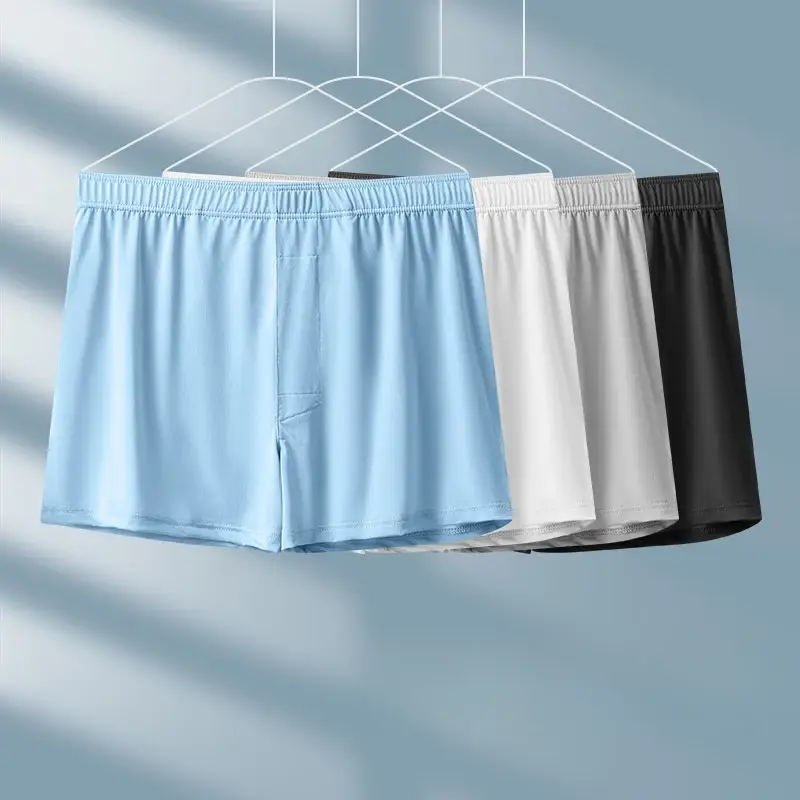 Men's Aro Panties Loose Ice Silk Home Underwear Summer Breathable Underpants U Convex Pouch Knickers Thin Stretch Trunks — image 6