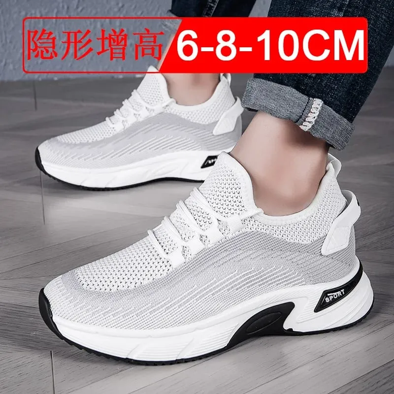 Buty Podwyższające Niewidoczne Podwyższenie 8cm. Oddychające buty sportowe z siateczki podwyższające wnętrze dla butów męskich Rozmiar 6cm — image 2