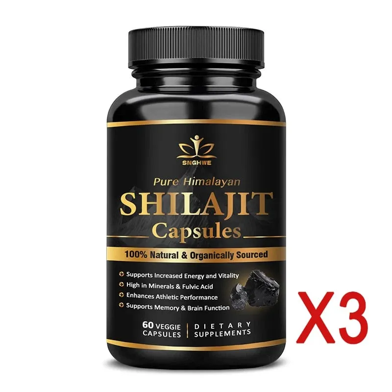 Himalaya Shilajit Capsule Original High in Trace Minerals& Fulvic Acid for Energy Muscle Strength&Immunity Endurance for Adult