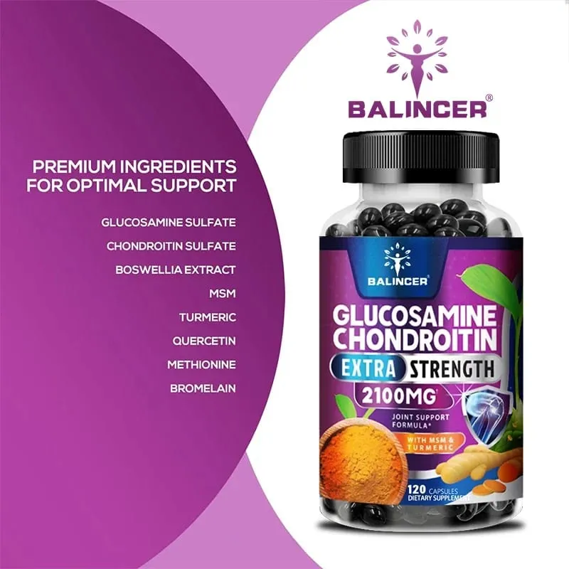 Glucosamine Chondroitin Complex with Turmeric Root Joint Support Dietary Supplement 120 Vegetarian Capsules — image 6