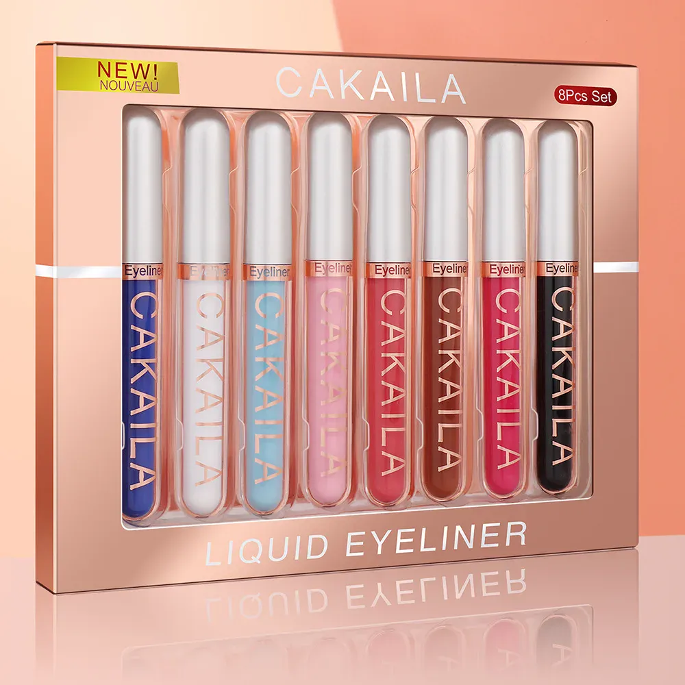 8-Color Set Waterproof Eyeliner Pens Long-lasting Glitter & Colored Eye Makeup Cosmetics Beauty Matte Eye Liner Pencil Kit — image 5
