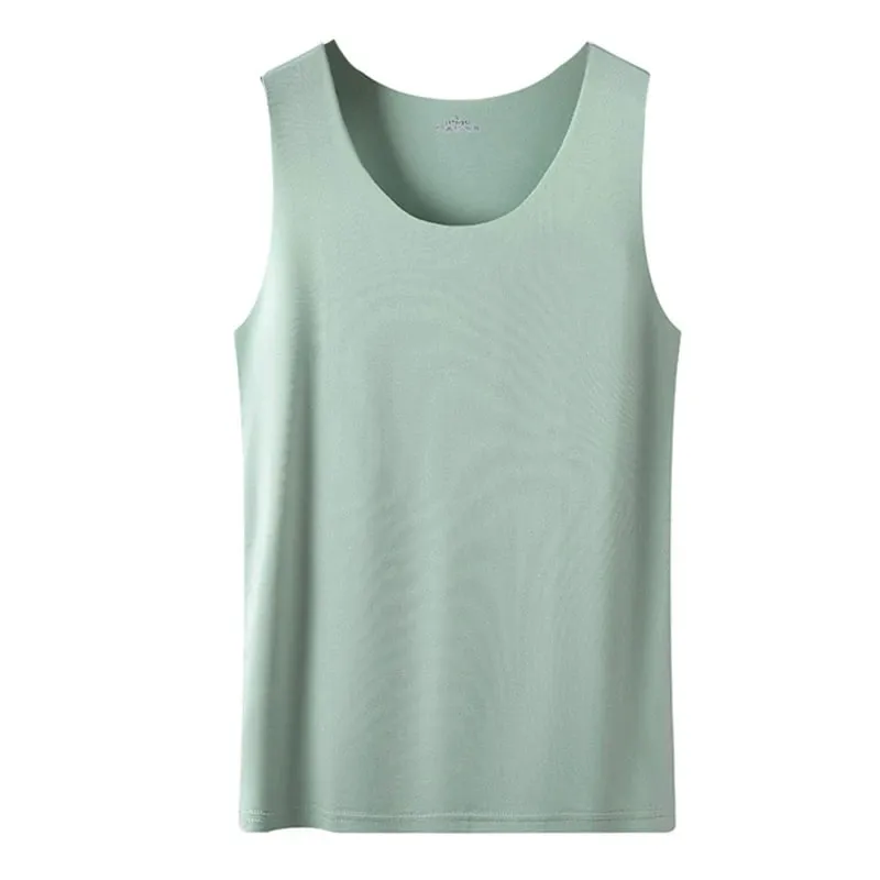 Women Summer Ice Silk Seamless Top Basic Sleeveless O-Neck Racerback Athletic Thin Shirts Plain Solid Color Yoga Quick Dropship