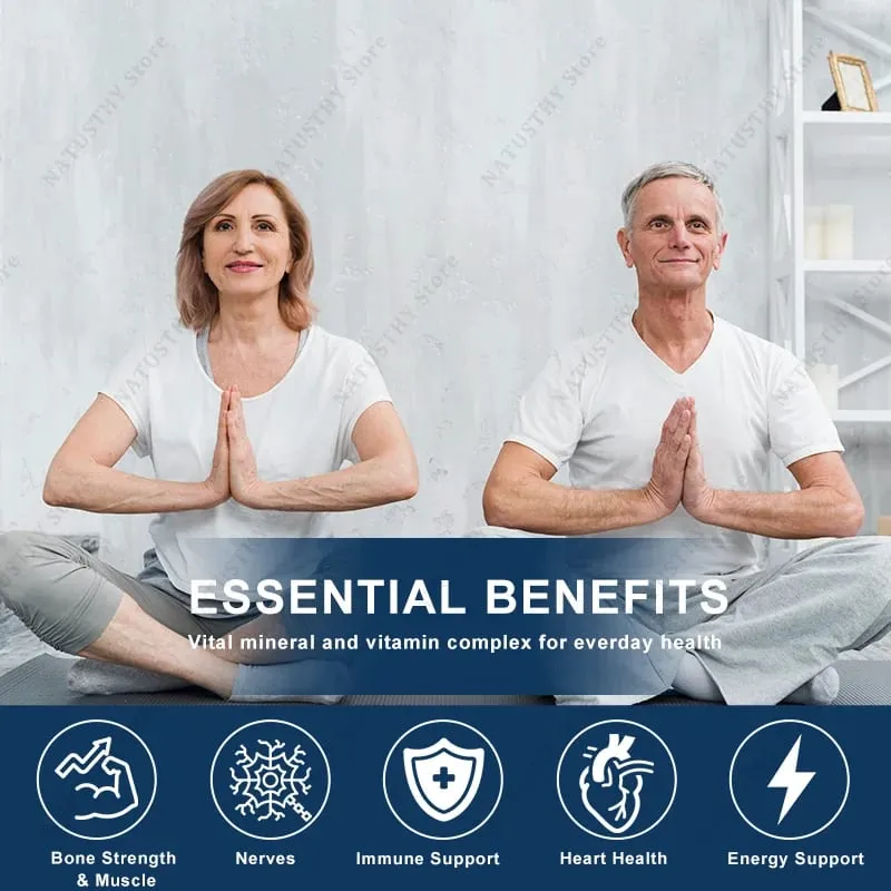 Magnesium Glycinate Supplement 500mg & Zinc Vitamin D3 B6 High Absorption Support for Women & Men Mineral Vegan Capsules — image 3