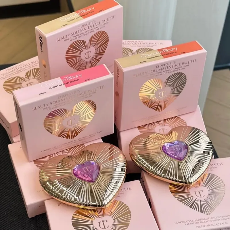 Charlotte Tilbury Airbrush Kemasan Tanpa Cacat Serbuk Kemasan Solekan Pillow Talk Beauty Soulmates Face Palette CT Beauty Cosmetics — image 4