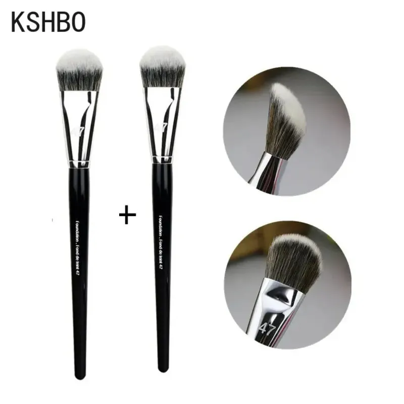 2pcs/Set Women's Foundation Brush Set 47 Broom Head Liquid Makeup Base Brushes for Face Shadow Repairing Beauty Tools