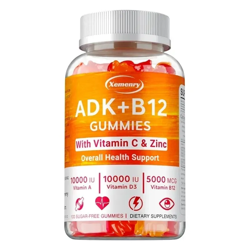 Vitamin D3 K2 + Vitamin B12 Gummies - Strengthen Bones Promote Brain and Cardiovascular Health Relieve Joint Pain