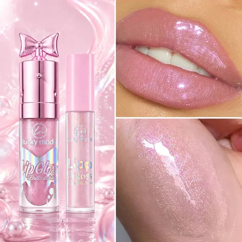 Lucky Model Lip Makeup Kit Lip Liner Pencil&Shimmer Lip Gloss Set Moisturizing Glitter Lip Gloss Long Wear Lip Line Pen — image 4