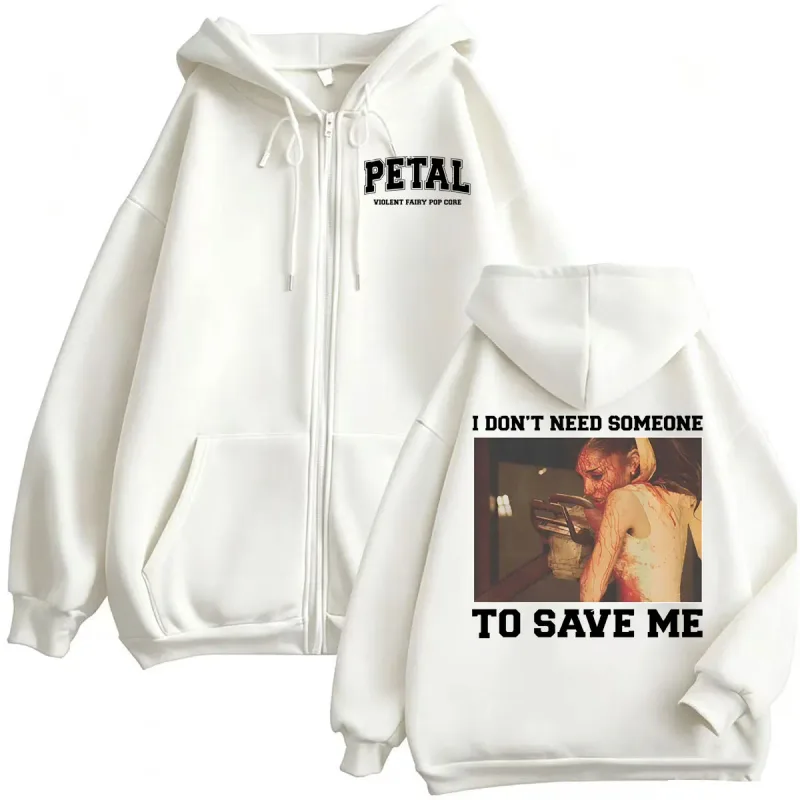 Ariana Grande Petal Core I Don’t Need Someone To Save Jacket Sweatshirts Coats Men Women Casual Cozy High Quality Zipper Hoodies