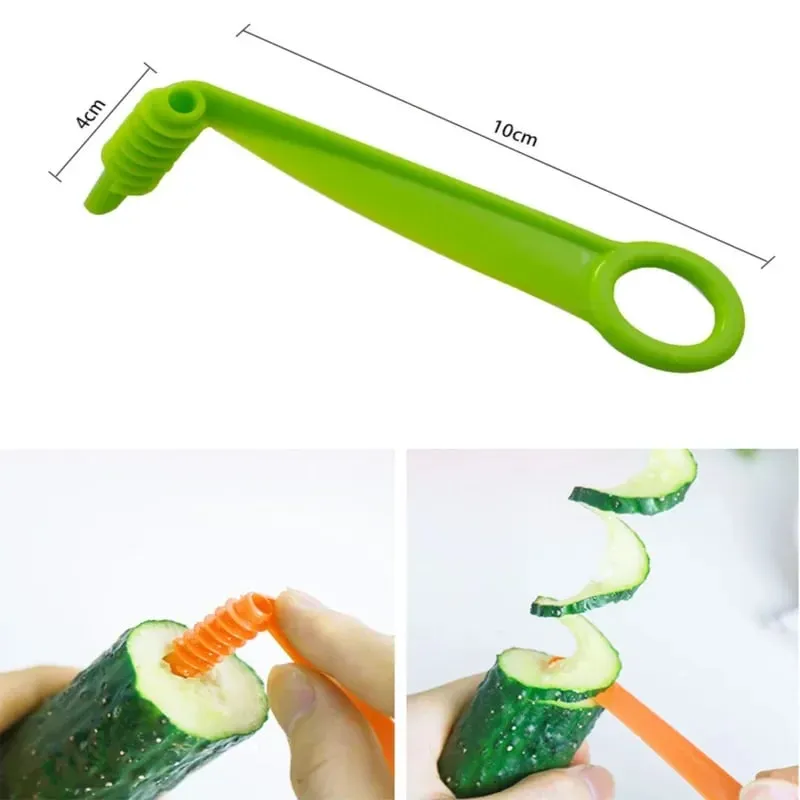 1Set Stainless Steel Twisted Potato Spiral Slice Plastic Rotate Potato Slicer Cutter Creative Vegetable Tool Kitchen Gadgets — image 5