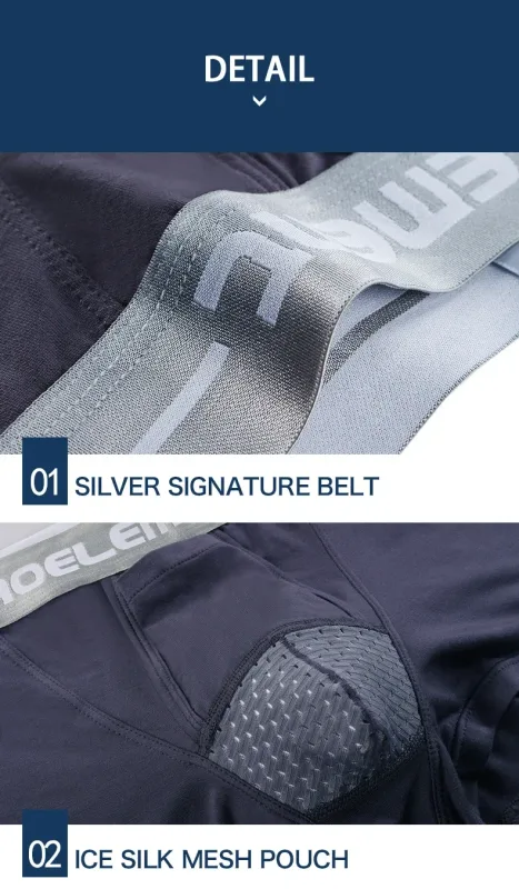 Bullet separate underwear Men's ventilated summer dry underpants Ice silk bag ice healthy boxers — image 16