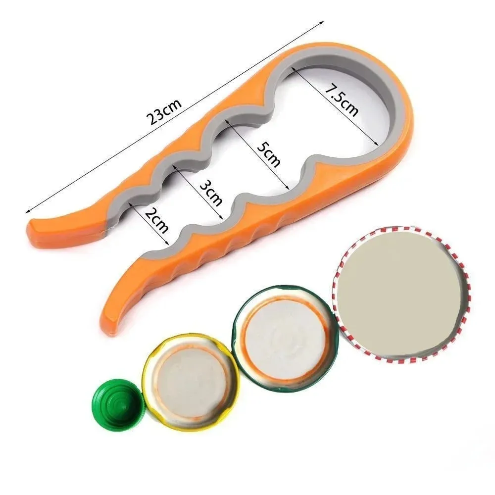 4 in 1 Multi-Function Non Slip Colorful Can Opener Tool Get Lids Off Easily Jar Opener Bottle Opener Jar Gripper for Weak Hands
