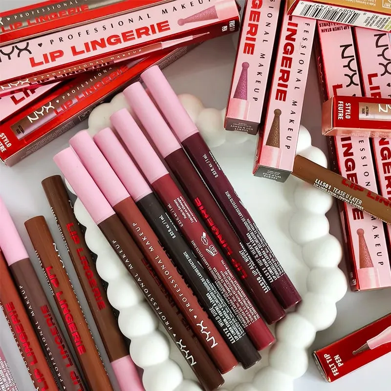 NYX Lip Oil & Latest Stain Ballpoint Felt Tip Lip liner for Precise No-bleed Nude Perfection in Twelve Shades Makeup For Woman — image 2