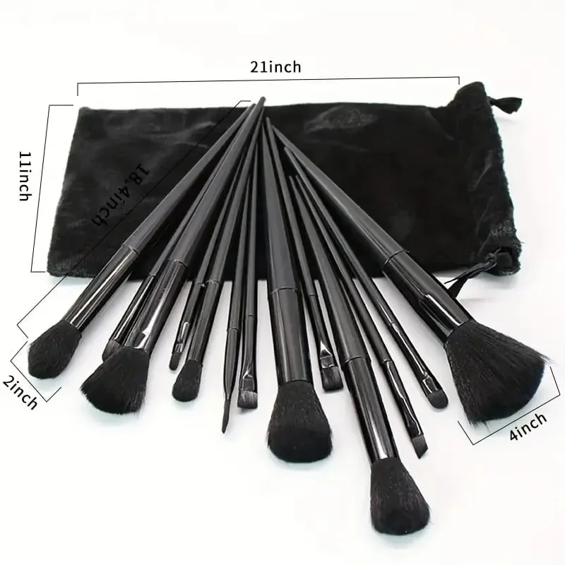 13PCS Black Makeup Brushes Set Powder Foundation Blush Kabuki Blending Makeup Beauty Tools Brochas Maquillaje for Cosmetics — image 3