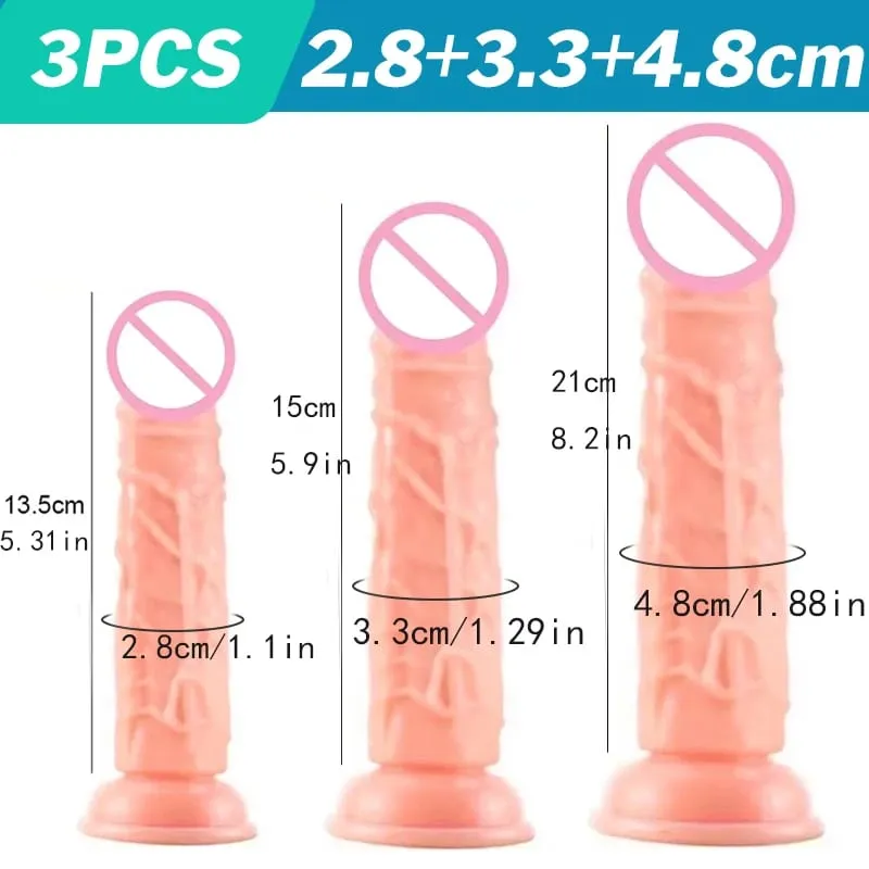 Realistic Flesh Colored Silicone Dildo with Suction Cup Soft Butt Plug Adult Sex Toy for Women And Men Realistic Soft Dildo — image 23