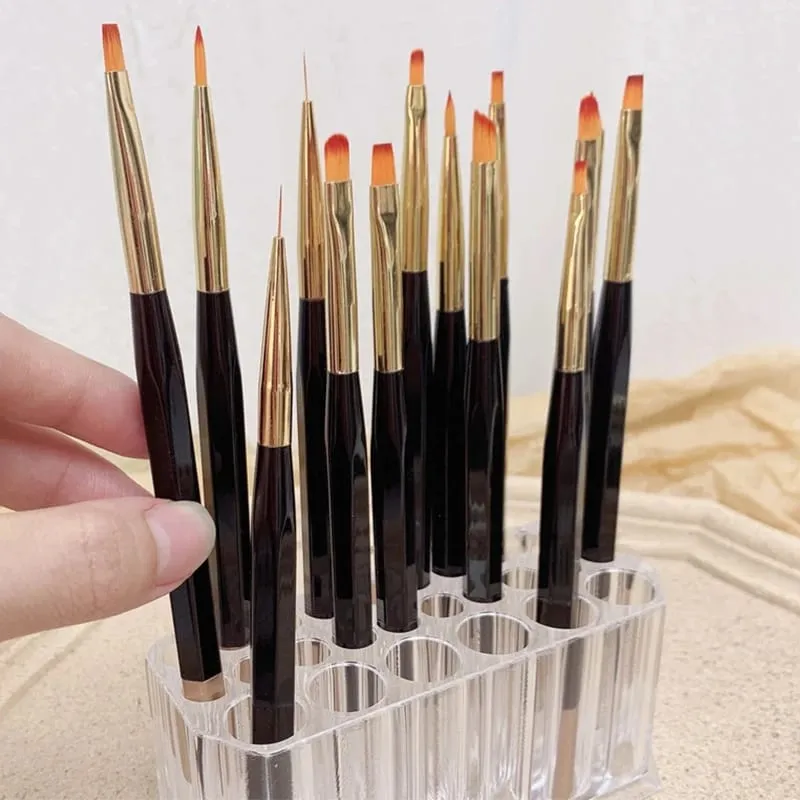 26 Holes Acrylic Makeup Brushes Holder Desktop Lipstick Organizer Eyeliner Cosmetics Pen Storage Rack Transparent Showing Shelf — image 4