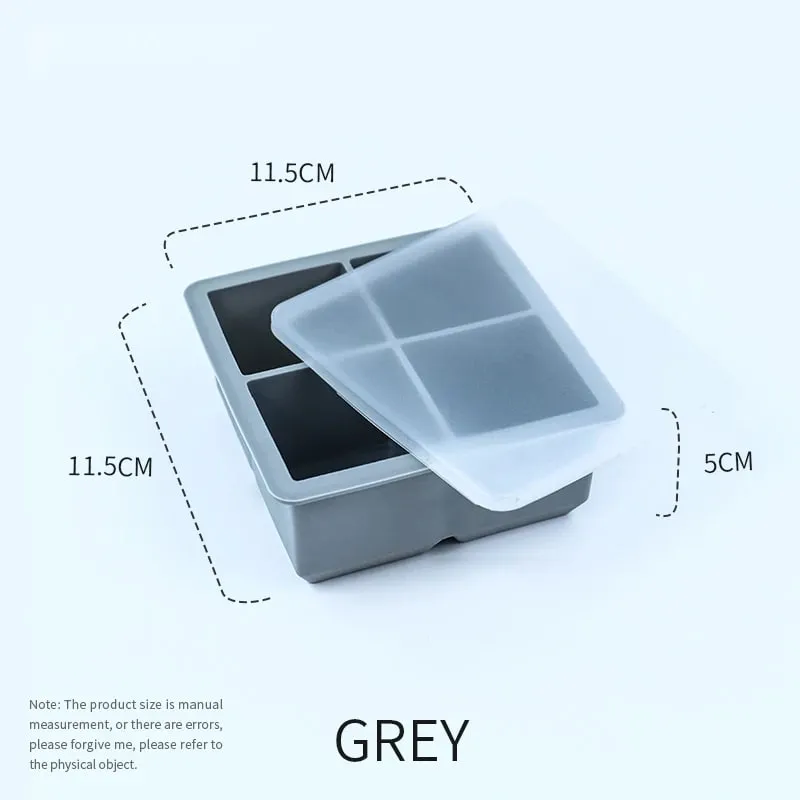 Silicone Large Ice Molds 2 Inch Big Ice Cube Trays with Removable Lid BPA-Free Easy Release and Stackable Flexible Ice Cube Tray — image 8