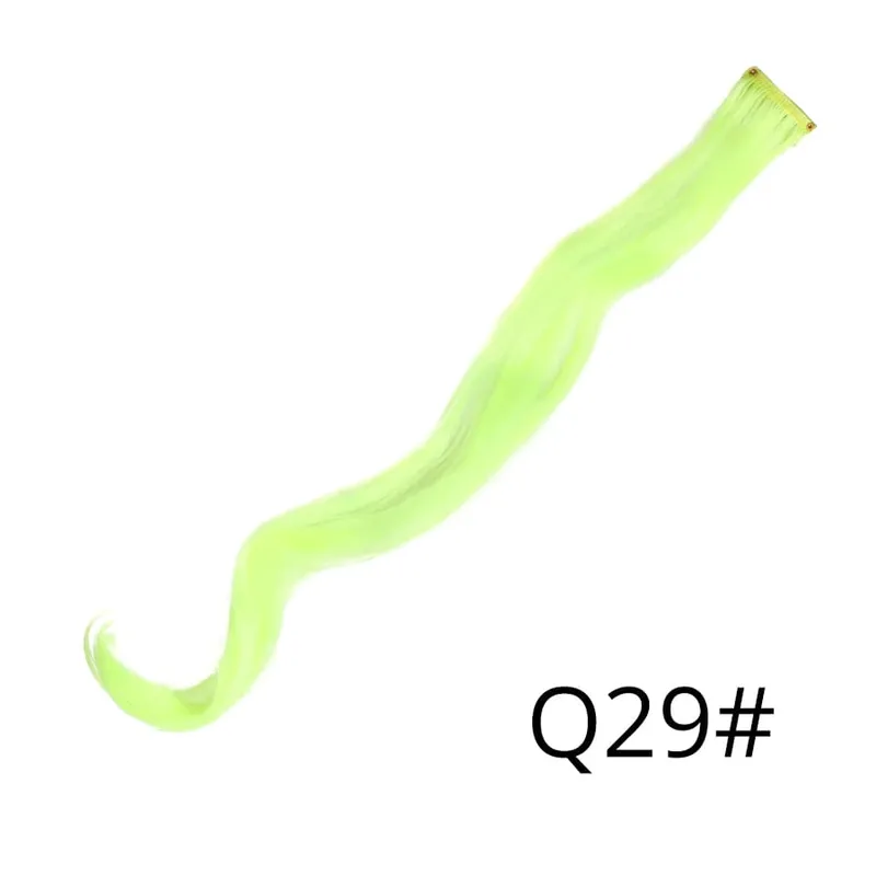 Synthetic Leeons Clip In one Pieces Hair Extensions Heat Resistant Hairpieces Rainbow Ombre Hair Extensions Fake Long Hair Women
