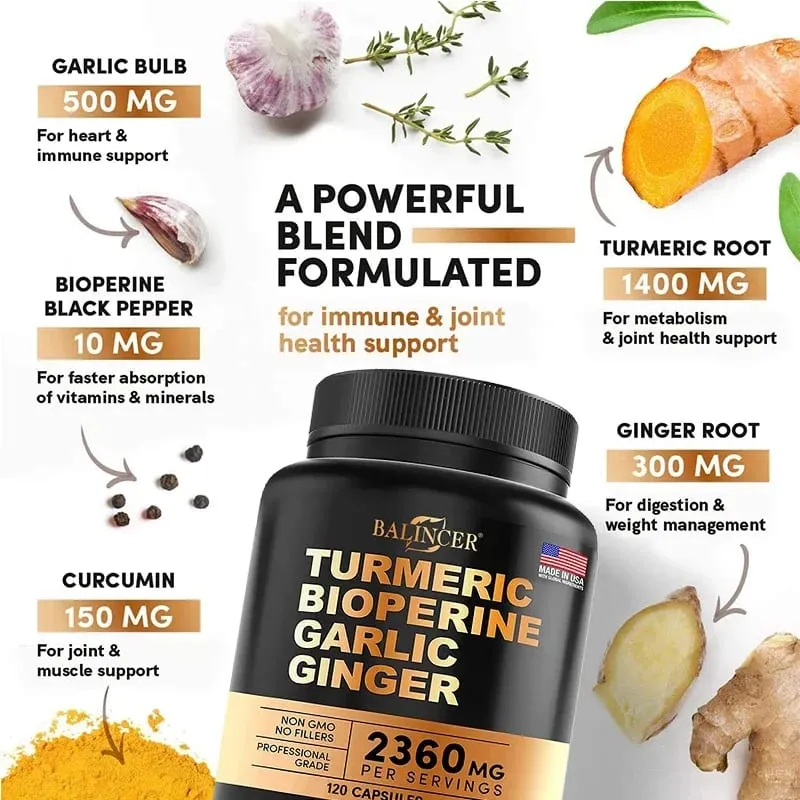 Turmeric Curcumin with Black Pepper for Optimal Absorption Best Vegan Joint Support Supplement — image 2