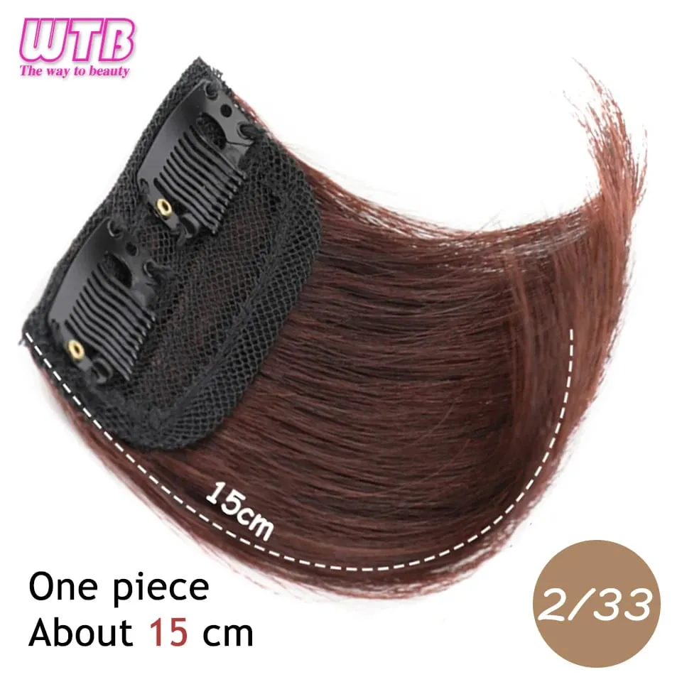 Synthetic Invisible Seamless Hair Pads Clip In One Piece 2 Clips Increase Hair Volume Hair Extensions Top Side Cover Hairpiece