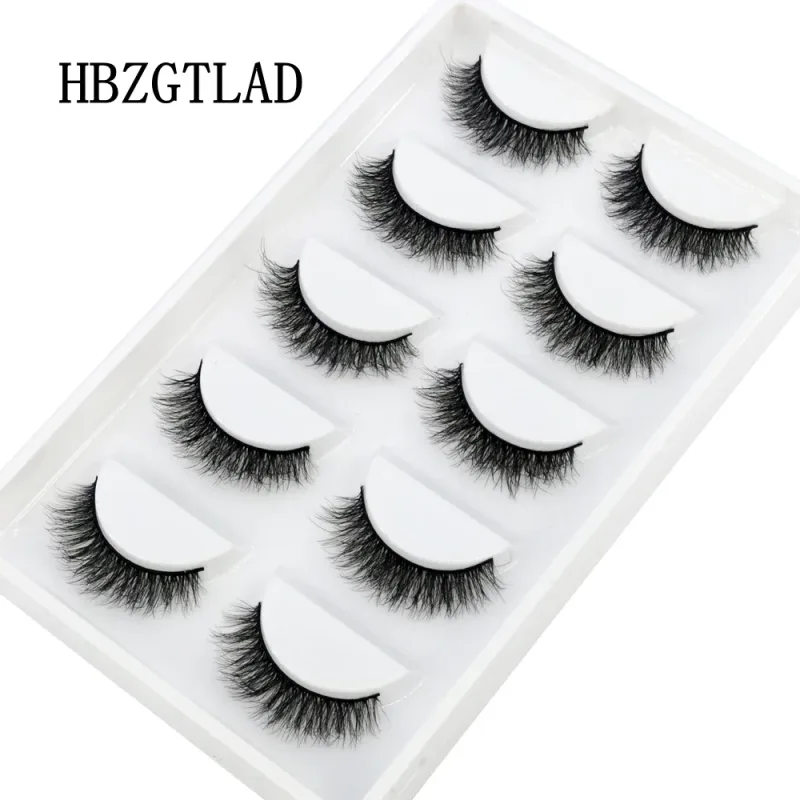 5Pairs Handmade Mink Lashes Short False Eyelashes Dense Natural Long Messy Eye Lashes Reusable Stage Makeup Eyelashes — image 10