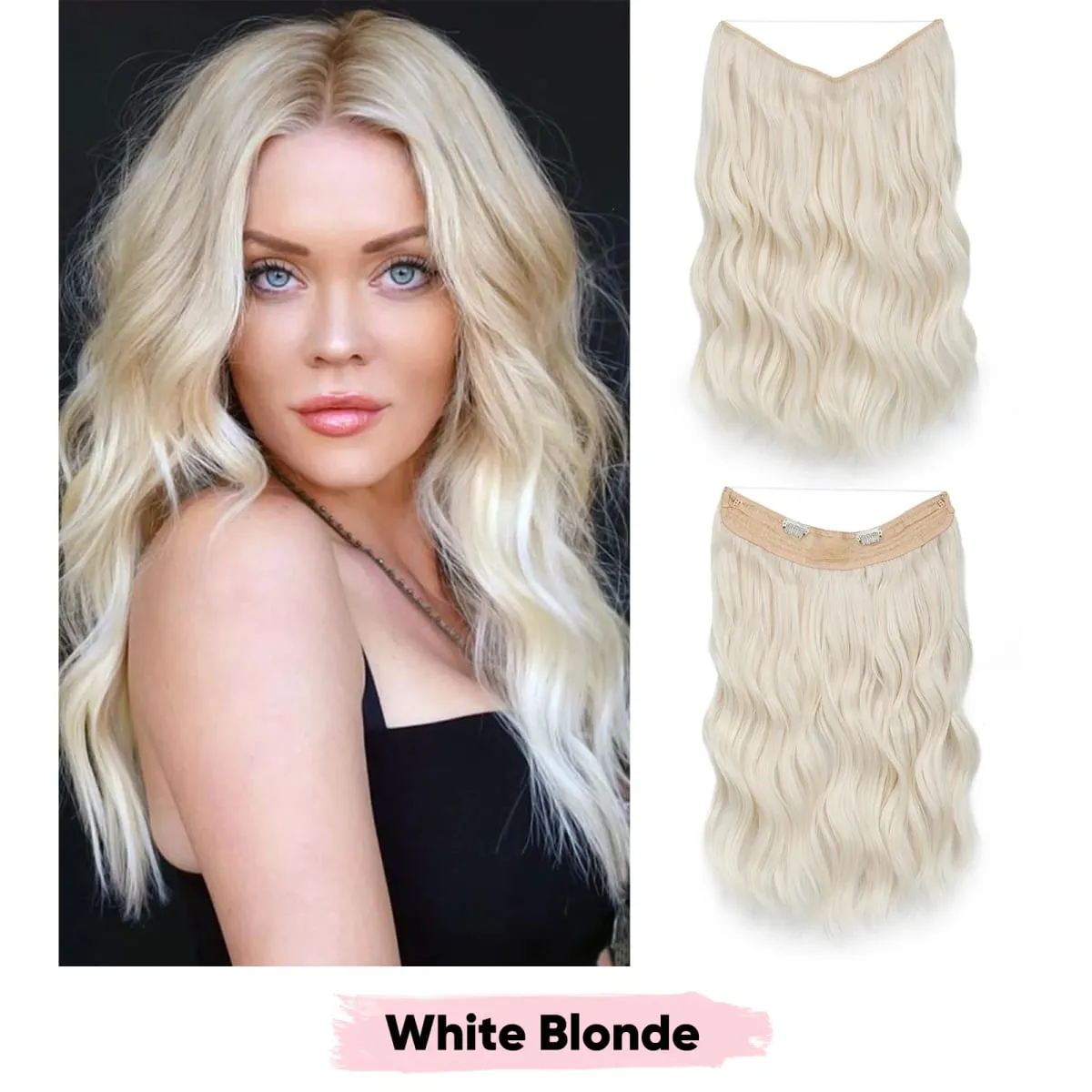 Synthetic Wave Invisible Wire Clip in Hair Extensions Fish Line With Clips Hairpiece Ombre Fake Hair Piece For Woman — image 33