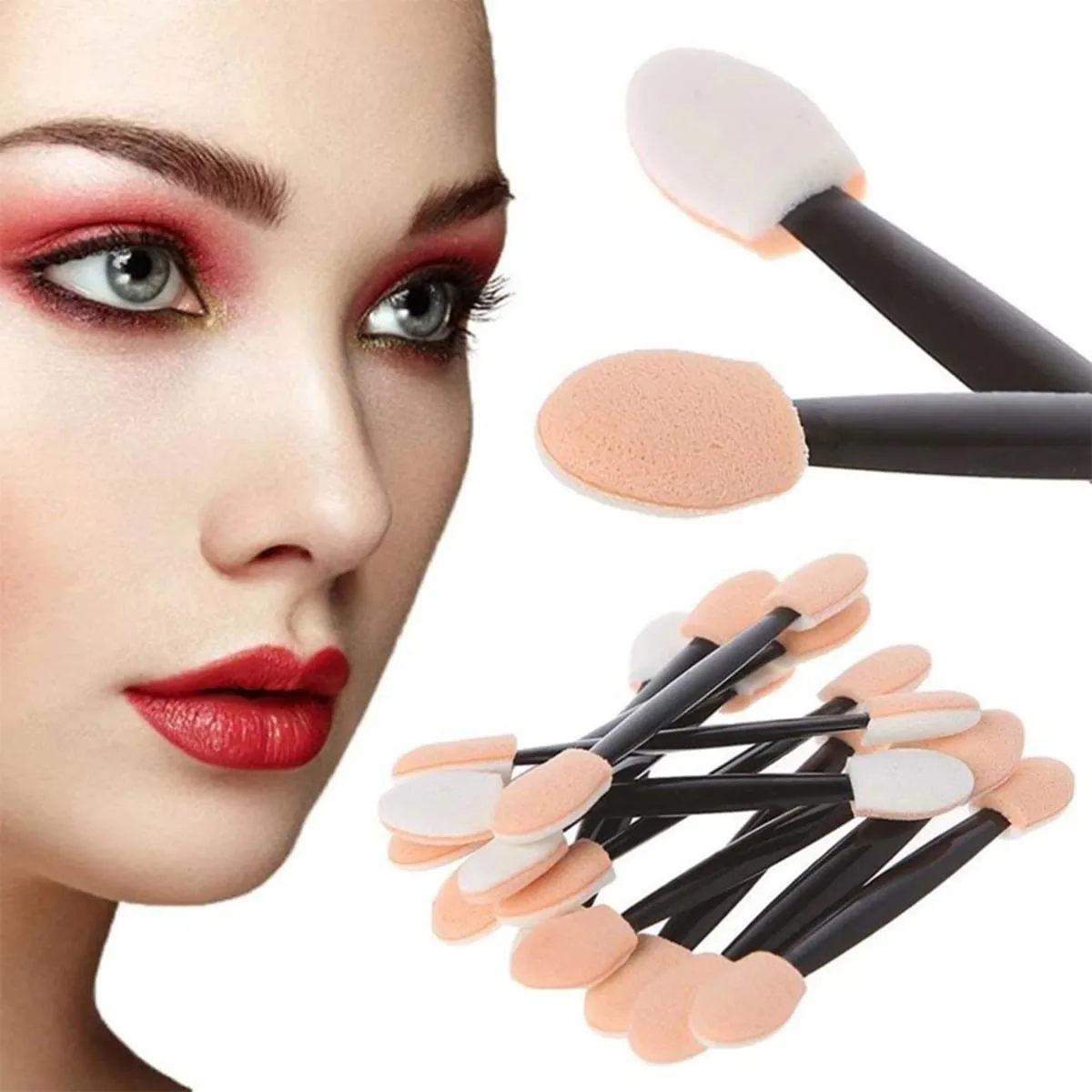 300pcs Deluxe Makeup Tool Kit Disposable with Portable Storage Case Lipstick Applicator Mascara Wands Eyelash Eyeshadow Brushes — image 3