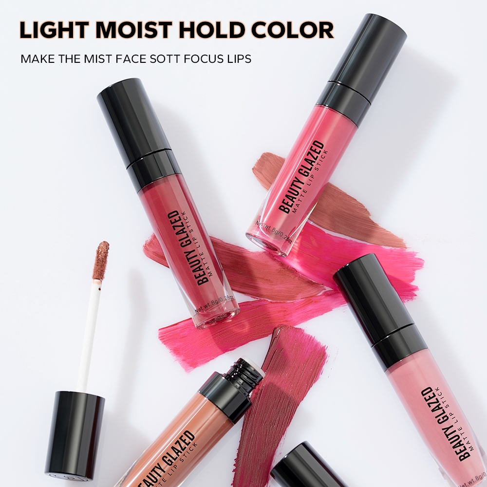 Beauty Glazed 20 Colors Long Lasting Waterproof Matte Lipstick Lip Tint Smooth Lightweight Lip Makeup — image 4