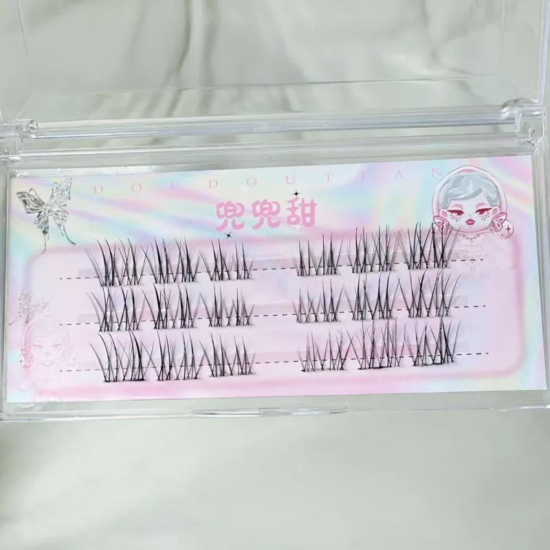 Umělé řasy C Curl Natural & Wispy Lash Wisps Samolepicí řasy Manga Perfektní pro dívky Night Out Eye Makeup Tools — image 10