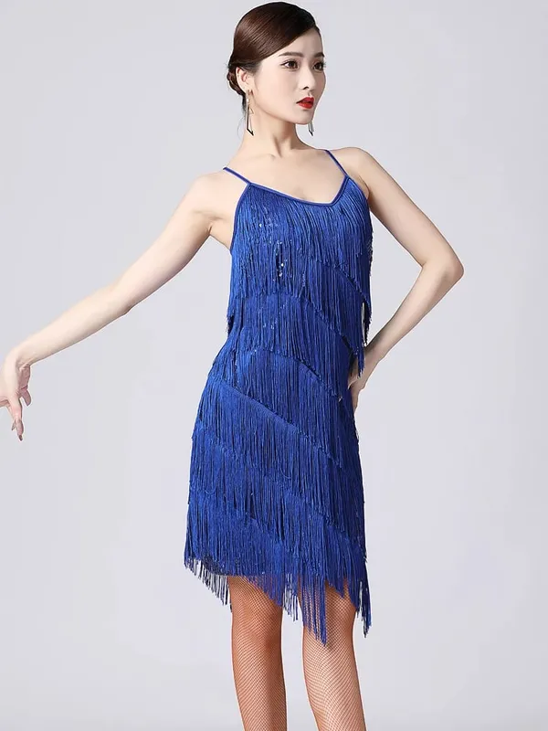 Wanita 1920-an Vintage Great Gatsby Party Dress Sequin Dress Seksi V-Neck Summer Cami Dress Gold Fringe Dress Vestidos Flapper Costumes — image 10