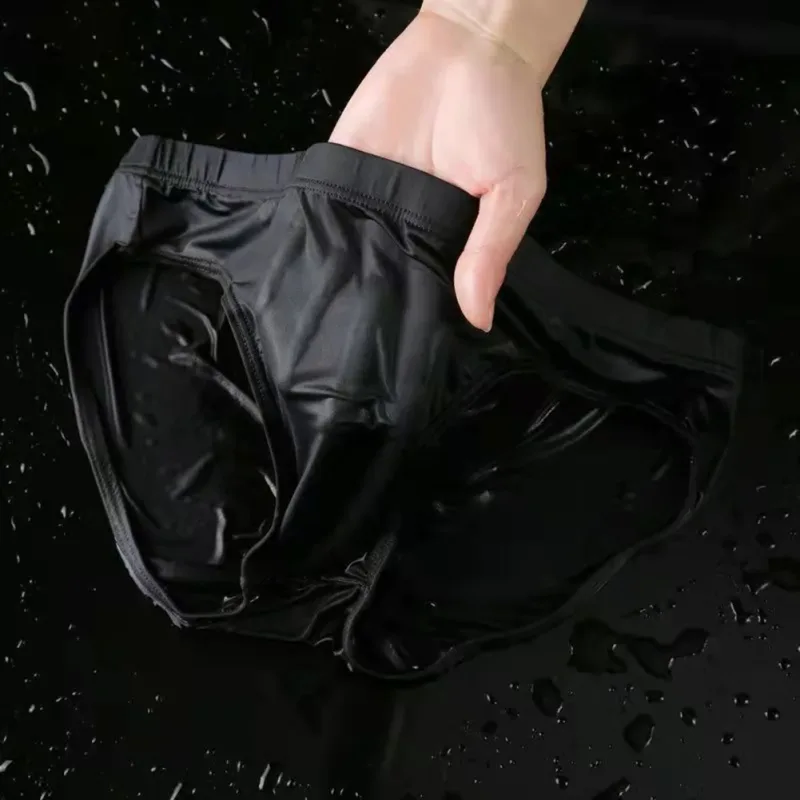 ผู้ชายเซ็กซี่ Sheer Ice Silk ชุดชั้นใน Quick-Dry U กระเป๋านูน Breathable ต่ำเอวกางเกงฤดูร้อน Cooling — image 13