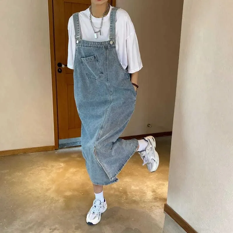 Spring Summer Denim Overall Dress Women Sleeveless Jeans Dresses Fashion Female Solid Slip Casual Loose Spaghetti Strap Dresses — image 2