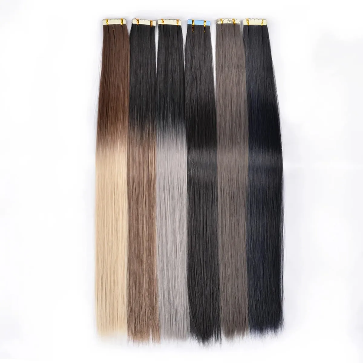 Tape In Hair Extensions Invisible Adhesive Synthetic Colored Tape In Hair Extension 10pcs/pack Pink Purple Blue Colorful Hair — image 2