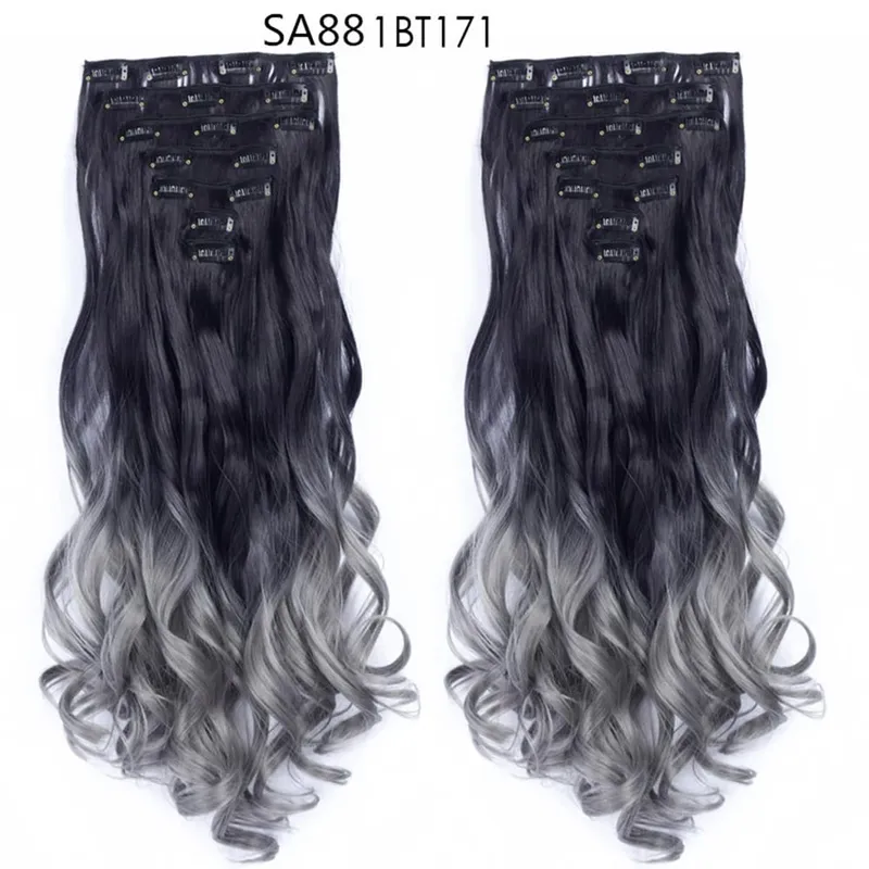 7pcs/Set Long Straight Hair Extension 16 Clips High Tempreture 22inch Synthetic Hairpiece Clip in Red Hair Extensions for Women — image 20