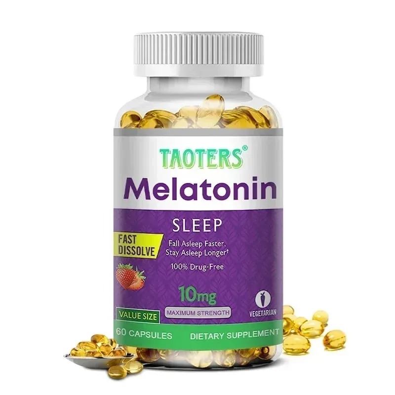Melatonin capsules 10MG - promotes restful sleep and reduces stress uninterrupted sleep antioxidant effect — image 9