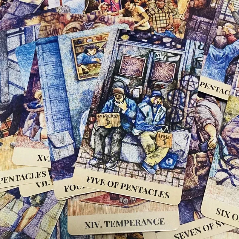 City Labyrinth Tarot Cards 78 Deck English Board Games Selfcare for Tarot Readings Vibrant Easy Deck Fortune Telling Game — image 6