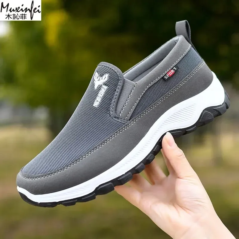 Men Running Hiking Sneakers Breathable Orthopedic Travel Plimsolls Slip On Comfortable for Outdoor Activity Hiking Walking — image 3