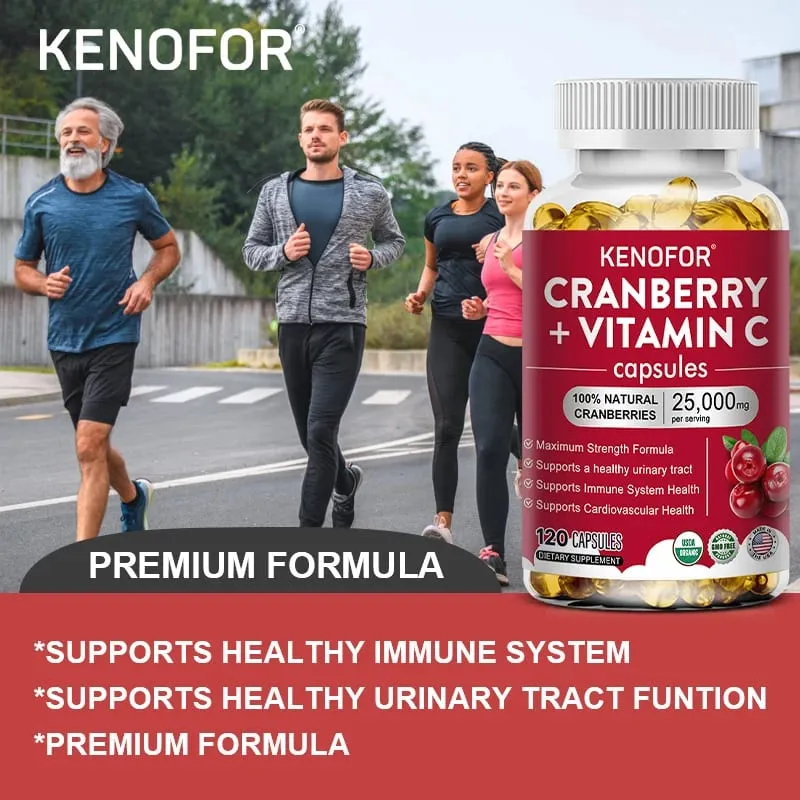 Cranberry Supplement with Vitamin C 25 000mg Immune & Antioxidant Support Women Urinary Tract Health Supplement Non-GMO — image 3