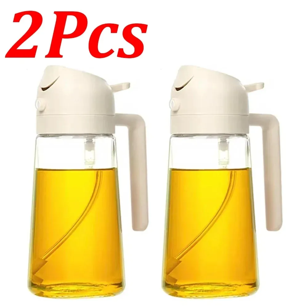 Pulverizador de aceite 2 en 1 de 500ml, 1-4 Uds., pulverizador de aceite de oliva para cocinar, pulverizador de aceite para hornear, freidora de aire para cocina, hornear ensalada, asar y asar — image 13