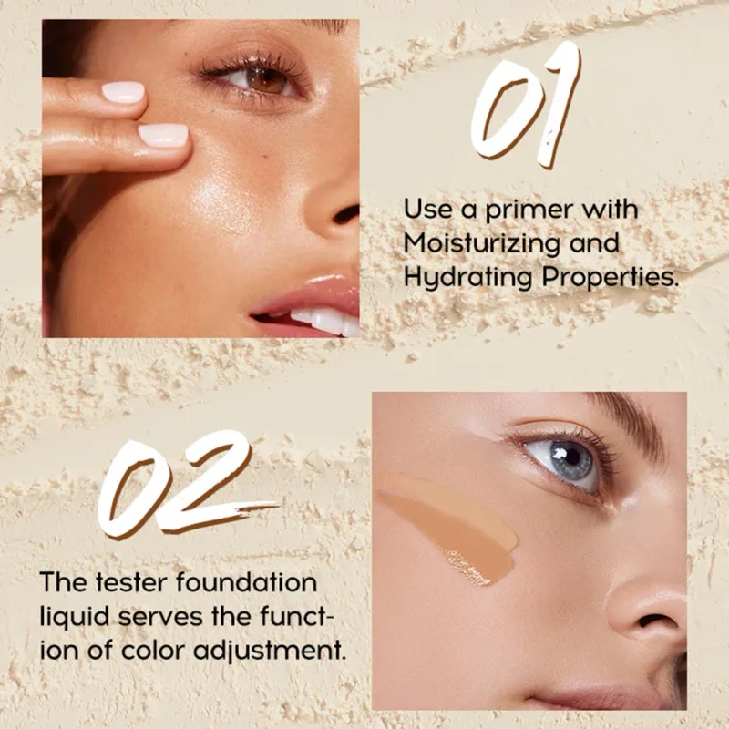 All‑in‑One Foundation Makeup Gift Set Full Coverage Concealer Setting Powder Makeup Sponge Portable Face Cosmetic Kit