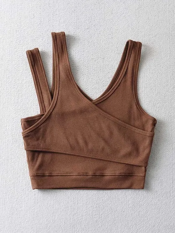 Sexy Camis Solid Knit Short Hollow Out Sleeveless Tank Tops — image 4