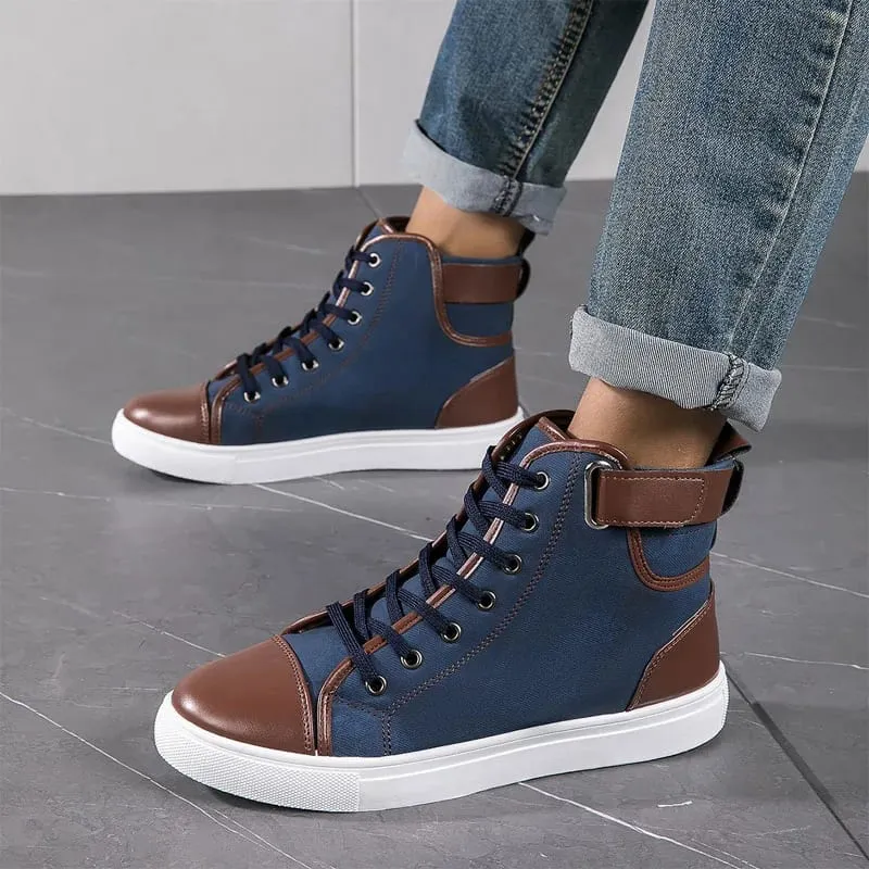 New Men's Casual Sneakers Big Size 48 Comfortable Platform Shoes Trend Lace-up Vulcanized Shoes Black Flats Sneakers Zapatillas — image 2