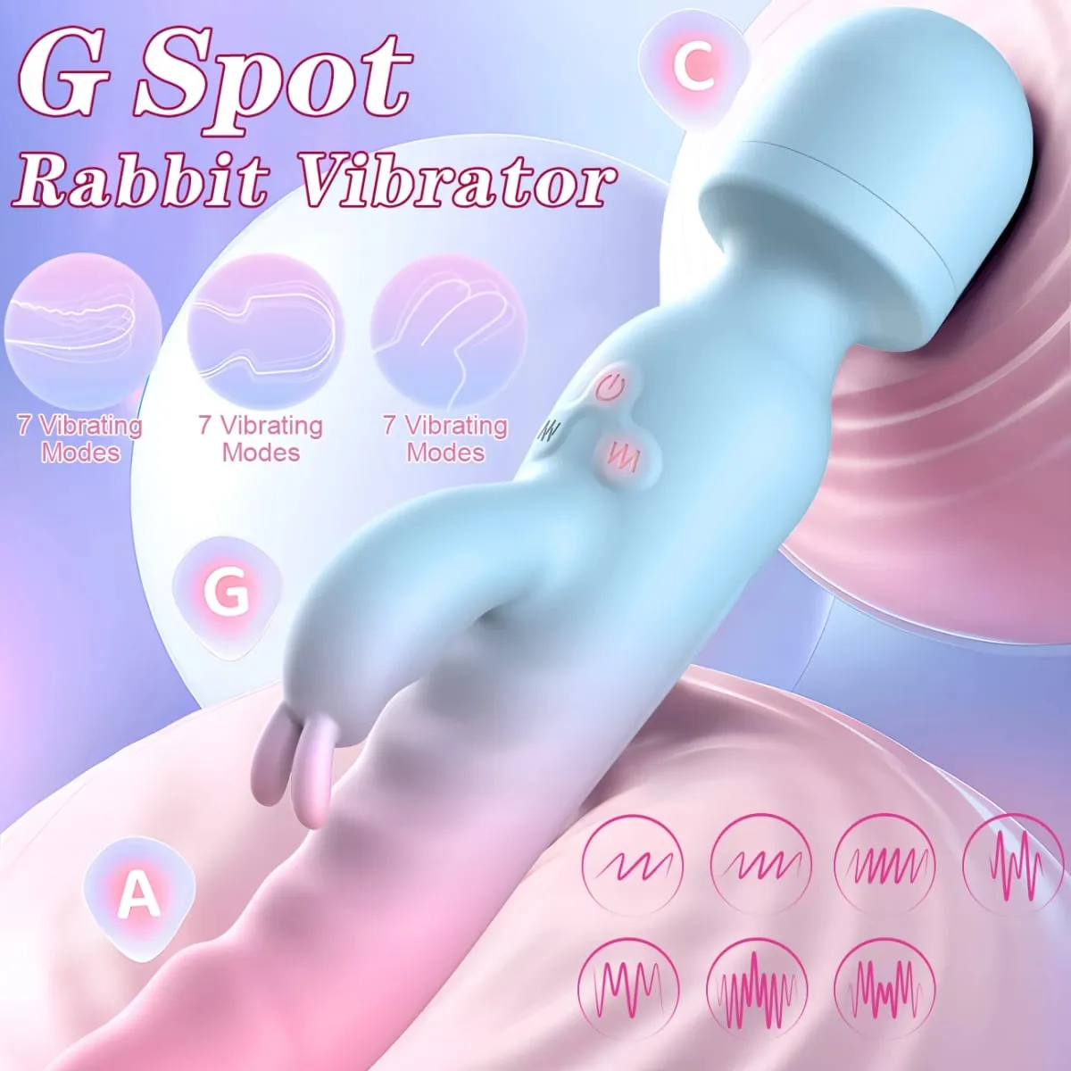 4 IN 1 Mode Vibrator AV Mesin Seks Tongkat Ajaib Klitoris G Spot Stimulator Vagina Wanita Pijat Wanita Mainan Seks Dewasa 18 +