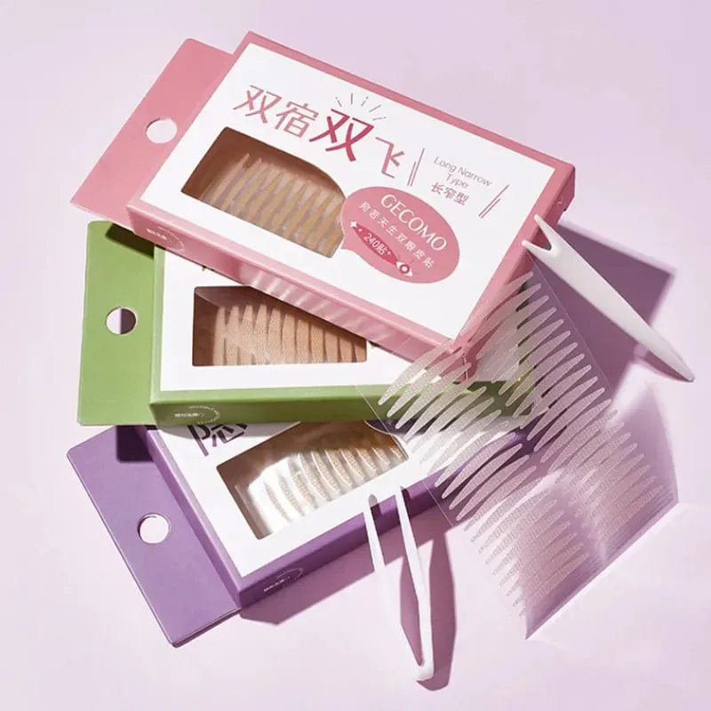 960PCS Invisible Double Eyelid Tape Sticker Long Lasting Double-Fold Self-Adhesive Paste Clear Beige Big Eye Tools