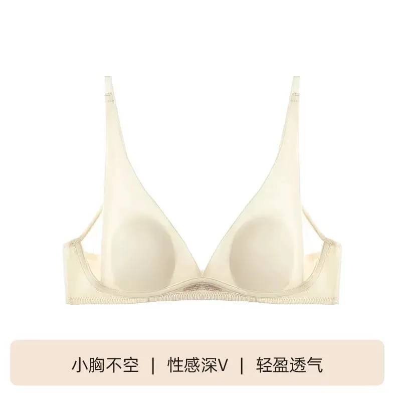 Französischer Triangel-BH mit Hasenohren, tiefem V, kabelloses Bralette für kleine Brüste, keine Lücke, sexy Dessous-Set, atmungsaktiv, Sommer, dünn — image 8
