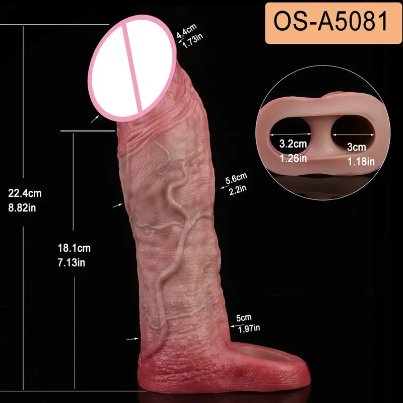 Close Head Realistische Penishülle Sexspielzeug für Männer Verzögerung der Ejakulation Dick Extender für Paare Sex Vergnügen Sexshop — image 13