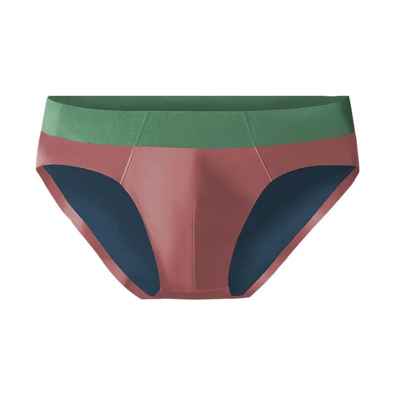 Men's ice silk seamless underwear men breathable briefs summer thin boys sports low waist short shorts head — image 15
